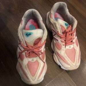 New Balance Cream and Pink Sneakers